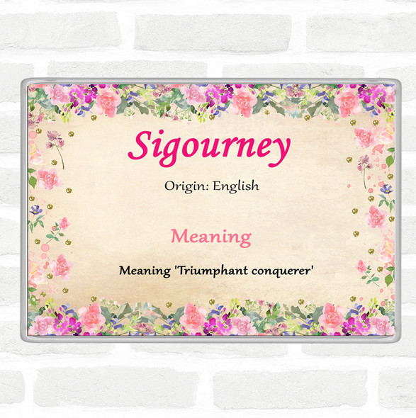 Sigourney Name Meaning Jumbo Fridge Magnet Floral