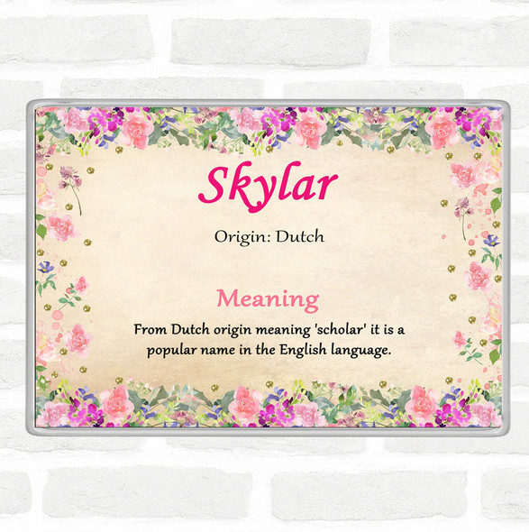 Skylar Name Meaning Jumbo Fridge Magnet Floral