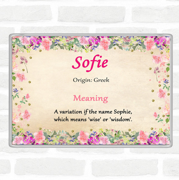 Sofie Name Meaning Jumbo Fridge Magnet Floral