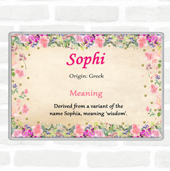 Sophi Name Meaning Jumbo Fridge Magnet Floral