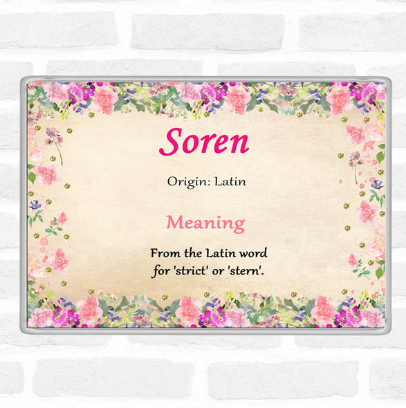 Soren Name Meaning Jumbo Fridge Magnet Floral