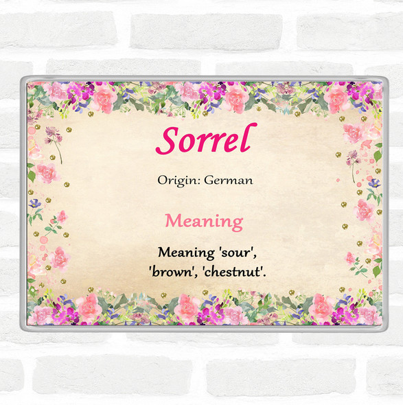 Sorrel Name Meaning Jumbo Fridge Magnet Floral