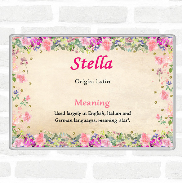 Stella Name Meaning Jumbo Fridge Magnet Floral