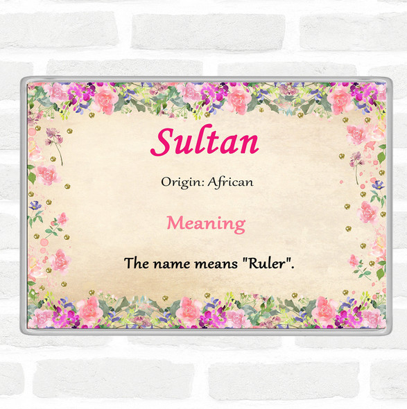 Sultan Name Meaning Jumbo Fridge Magnet Floral