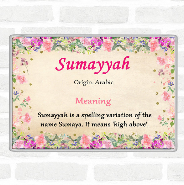 Sumayyah Name Meaning Jumbo Fridge Magnet Floral
