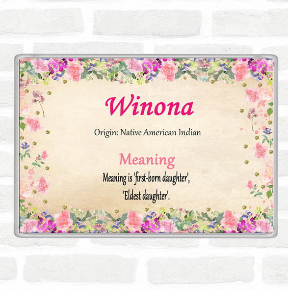 Winona Name Meaning Jumbo Fridge Magnet Floral