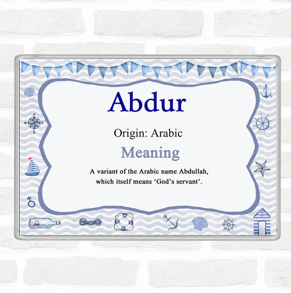 Abdur Name Meaning Jumbo Fridge Magnet Nautical