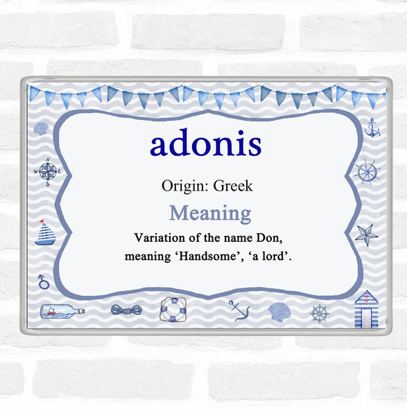 Adonis Name Meaning Jumbo Fridge Magnet Nautical