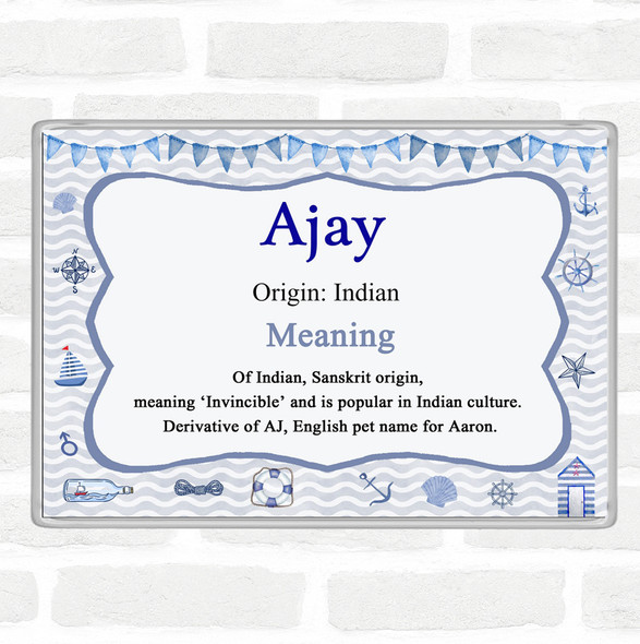 Ajay Name Meaning Jumbo Fridge Magnet Nautical