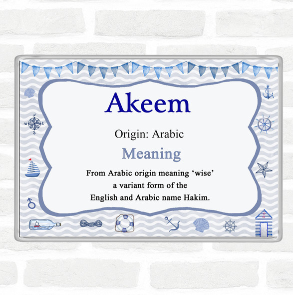 Akeem Name Meaning Jumbo Fridge Magnet Nautical