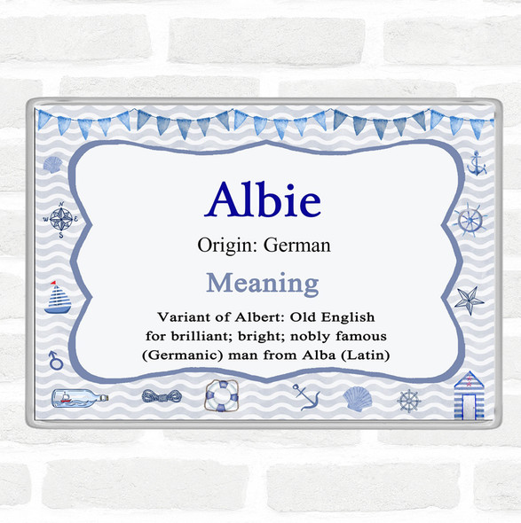 Albie. Name Meaning Jumbo Fridge Magnet Nautical