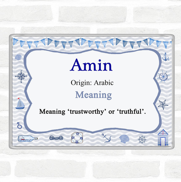 Amin Name Meaning Jumbo Fridge Magnet Nautical