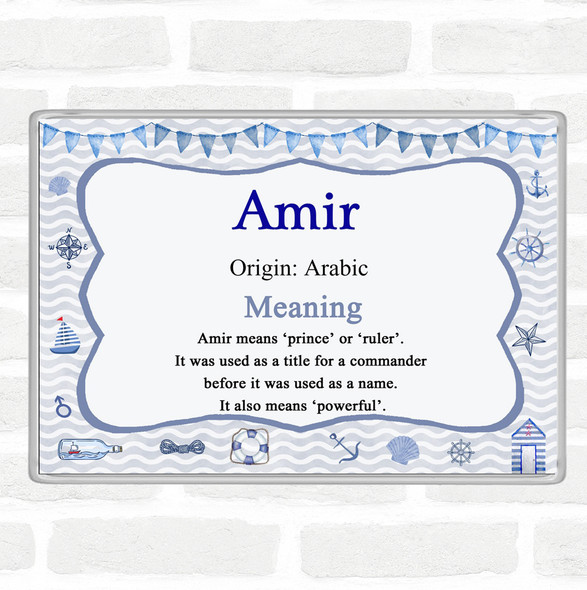 Amir Name Meaning Jumbo Fridge Magnet Nautical