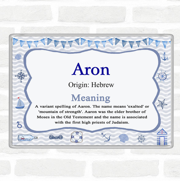 Aron Name Meaning Jumbo Fridge Magnet Nautical