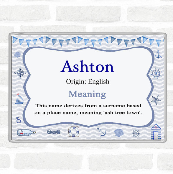 Ashton Name Meaning Jumbo Fridge Magnet Nautical