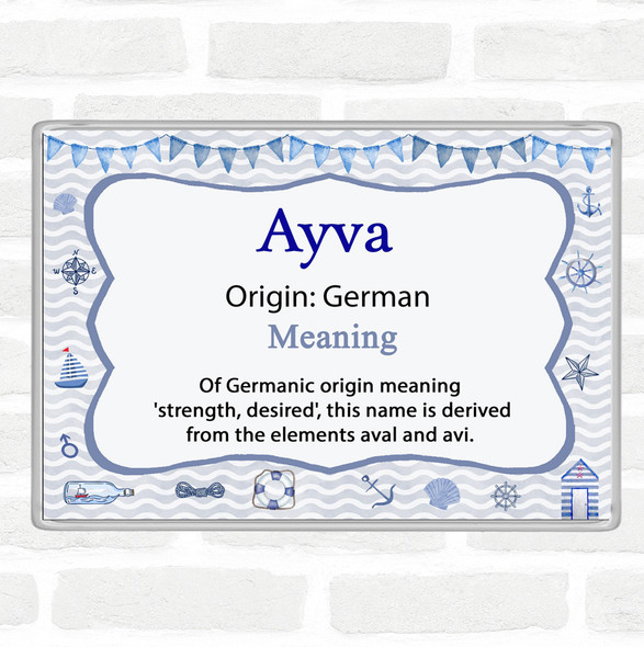 Ayva Name Meaning Jumbo Fridge Magnet Nautical