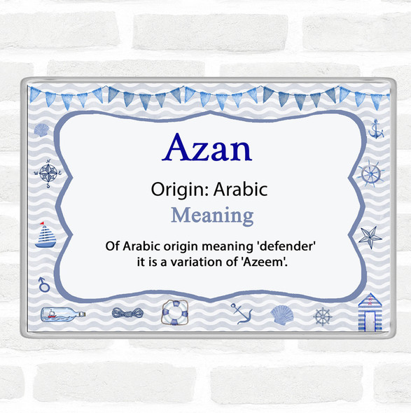 Azan Name Meaning Jumbo Fridge Magnet Nautical