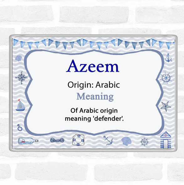 Azeem Name Meaning Jumbo Fridge Magnet Nautical