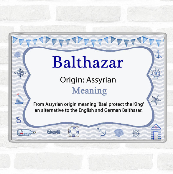 Balthazar Name Meaning Jumbo Fridge Magnet Nautical