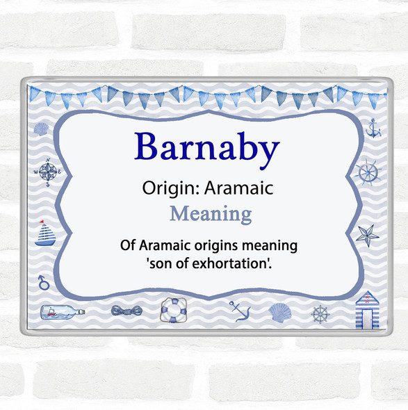 Barnaby Name Meaning Jumbo Fridge Magnet Nautical