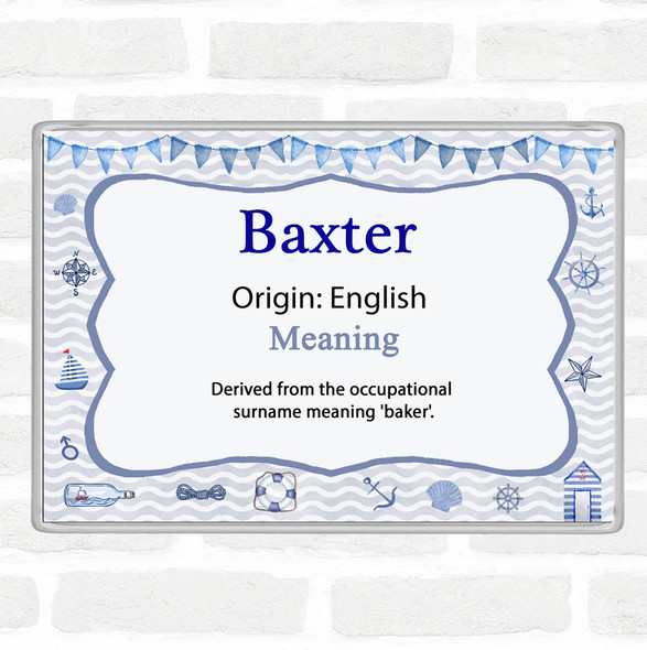 Baxter Name Meaning Jumbo Fridge Magnet Nautical