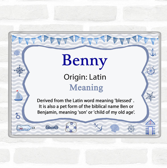 Benny Name Meaning Jumbo Fridge Magnet Nautical