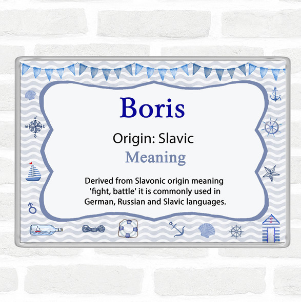 Boris Name Meaning Jumbo Fridge Magnet Nautical