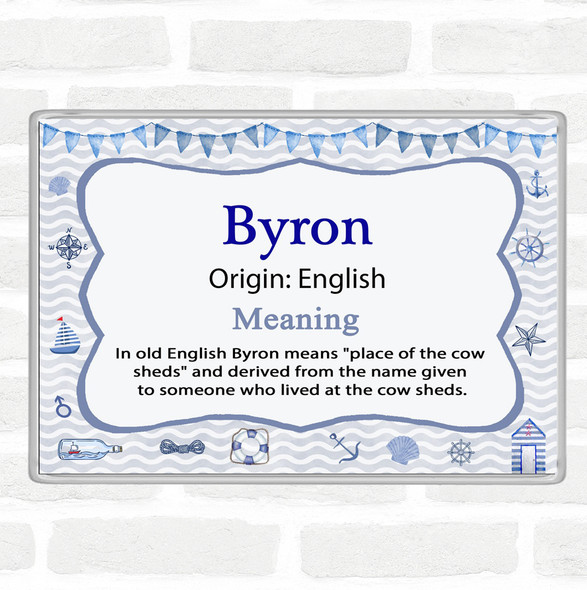 Byron Name Meaning Jumbo Fridge Magnet Nautical