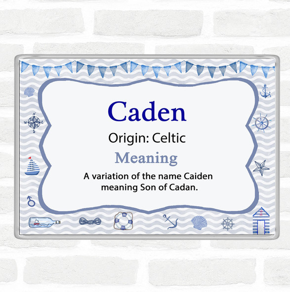 Caden Name Meaning Jumbo Fridge Magnet Nautical