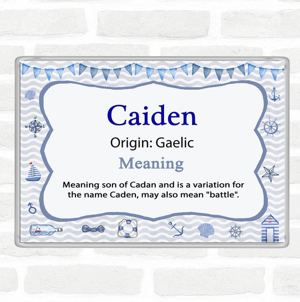 Caiden Name Meaning Jumbo Fridge Magnet Nautical