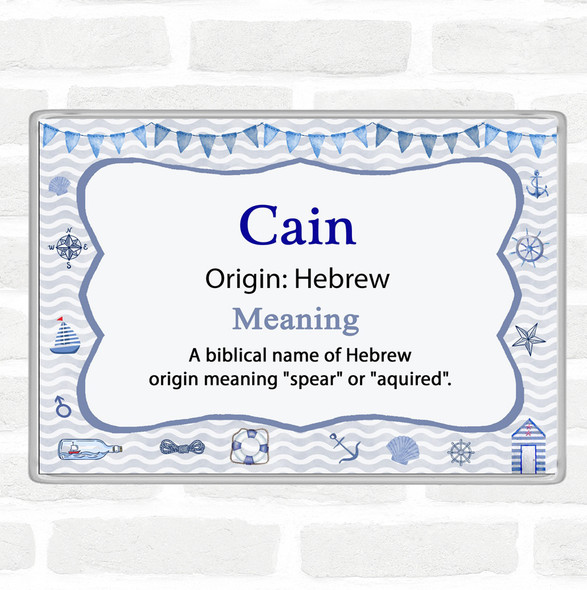 Cain Name Meaning Jumbo Fridge Magnet Nautical