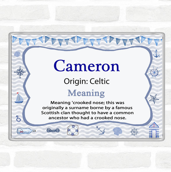 Cameron Name Meaning Jumbo Fridge Magnet Nautical