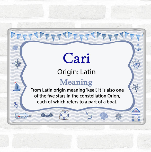 Cari Name Meaning Jumbo Fridge Magnet Nautical