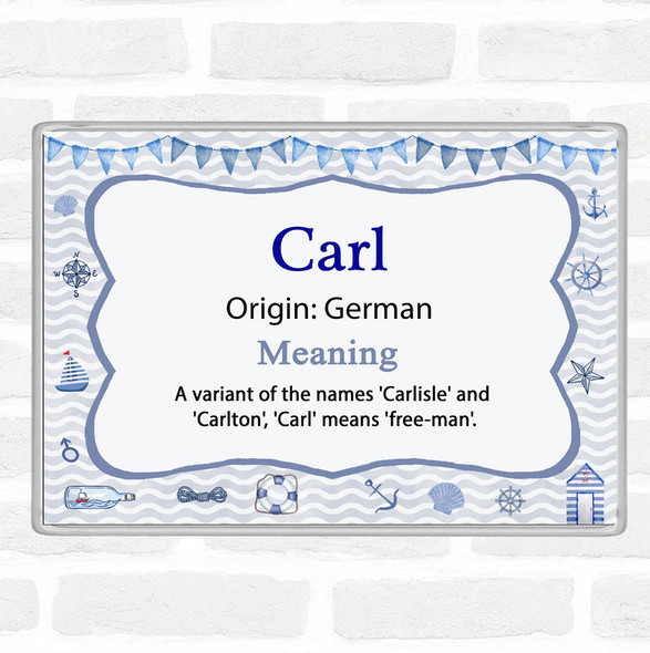 Carl Name Meaning Jumbo Fridge Magnet Nautical