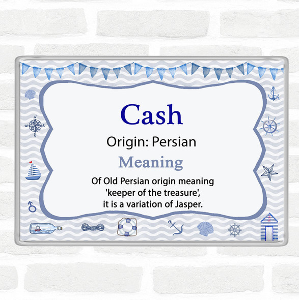 Cash Name Meaning Jumbo Fridge Magnet Nautical