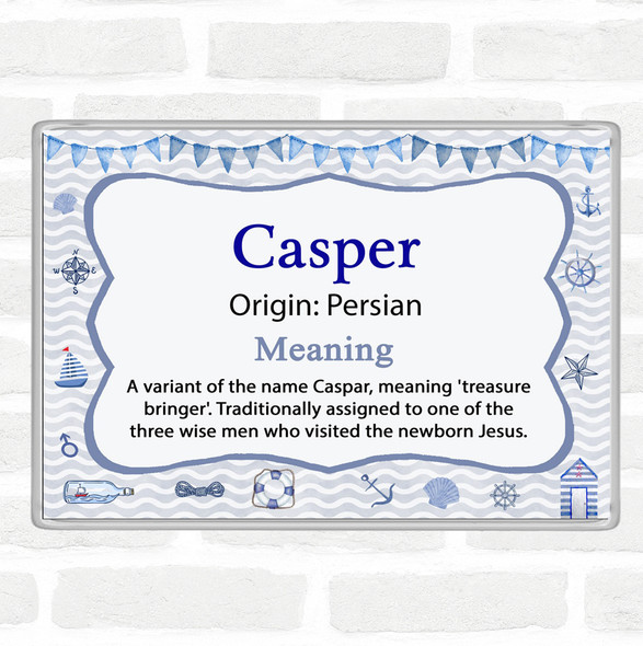 Casper Name Meaning Jumbo Fridge Magnet Nautical