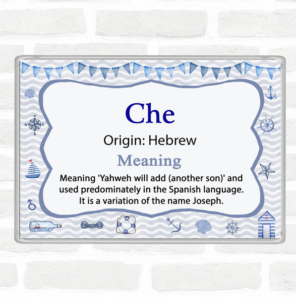 Che Name Meaning Jumbo Fridge Magnet Nautical