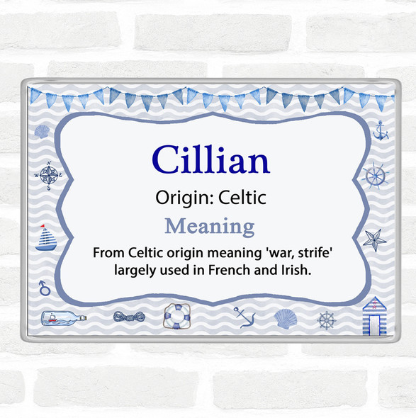 Cillian Name Meaning Jumbo Fridge Magnet Nautical