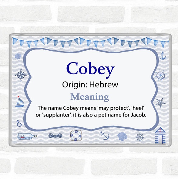 Cobey Name Meaning Jumbo Fridge Magnet Nautical