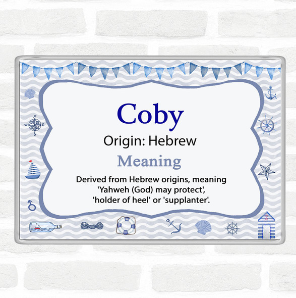 Coby Name Meaning Jumbo Fridge Magnet Nautical