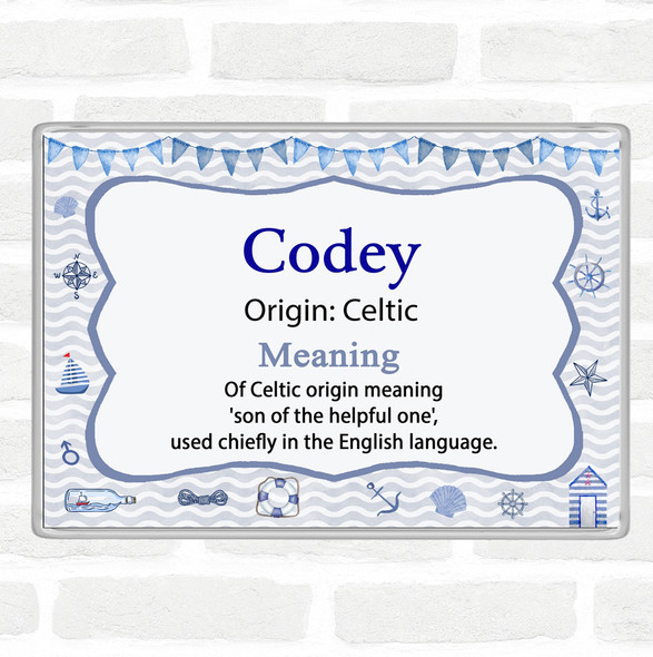 Codey Name Meaning Jumbo Fridge Magnet Nautical