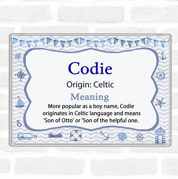 Codie Name Meaning Jumbo Fridge Magnet Nautical