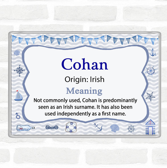 Cohan Name Meaning Jumbo Fridge Magnet Nautical
