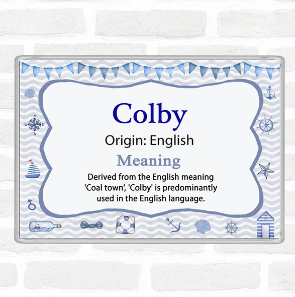 Colby Name Meaning Jumbo Fridge Magnet Nautical