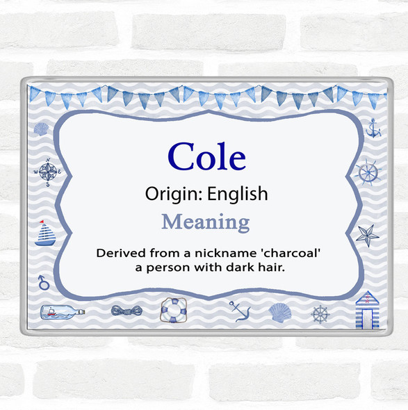 Cole Name Meaning Jumbo Fridge Magnet Nautical