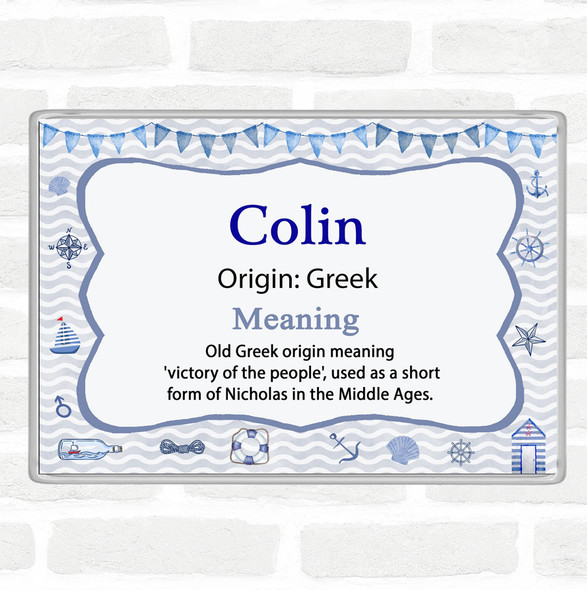 Colin Name Meaning Jumbo Fridge Magnet Nautical