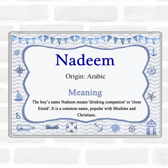 Nadeem Name Meaning Jumbo Fridge Magnet Nautical