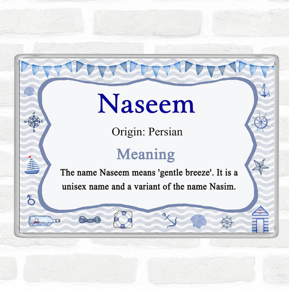 Naseem Name Meaning Jumbo Fridge Magnet Nautical