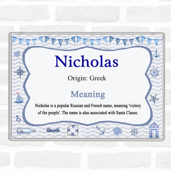 Nicholas Name Meaning Jumbo Fridge Magnet Nautical