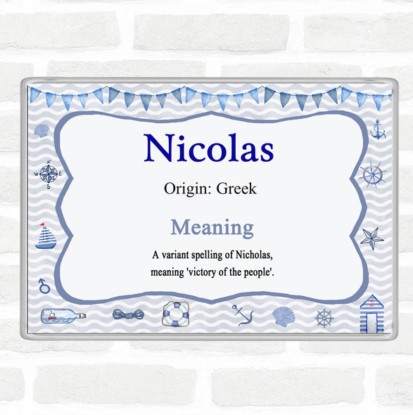 Nicolas Name Meaning Jumbo Fridge Magnet Nautical